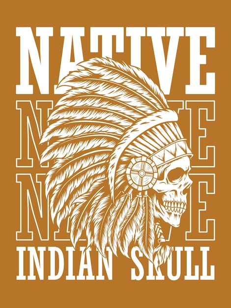 native american skull poster illustration