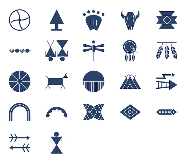 Native American vector set