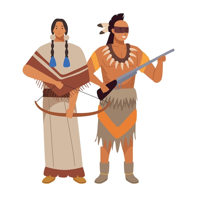 native american warrior couple