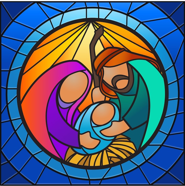 Nativity Stained Glass Style