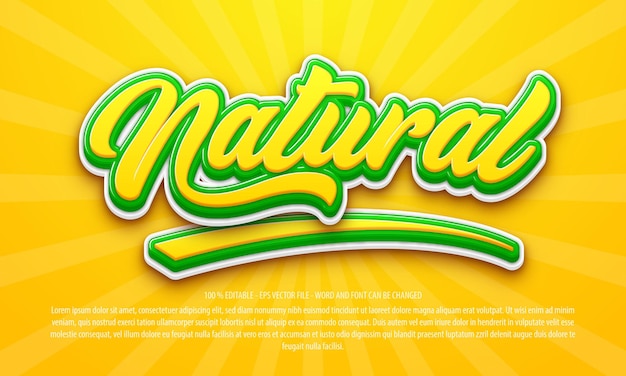 Natural 3d style editable text effect