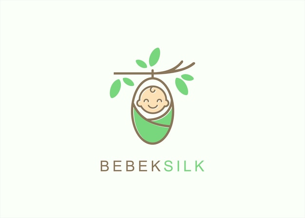 natural baby logo design vector illustration on white background