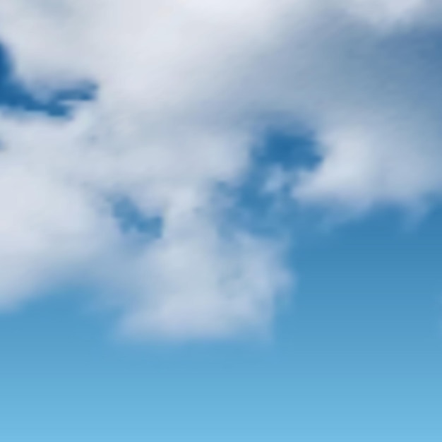 Vector natural background with cloud on blue sky. realistic cloud on blue backdrop. vector illustration