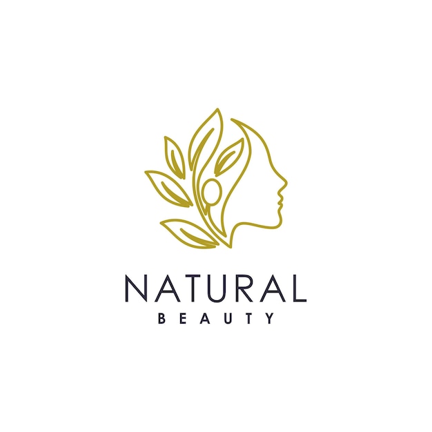 Natural beauty logo design vector for woman Premium Vector