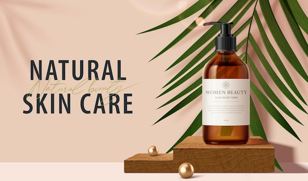 Natural beauty product ad banner