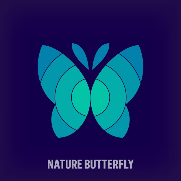 Natural butterfly sign logo Unique creative colors Environmental and company logo template vector