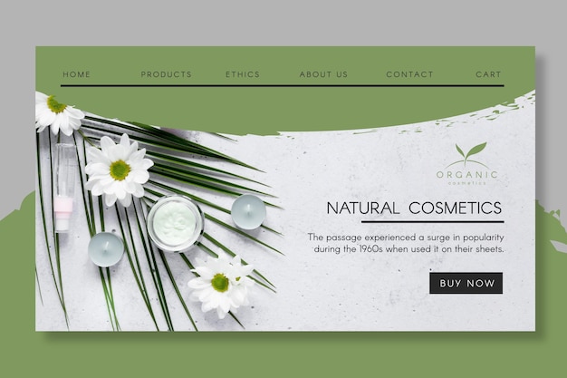 Natural cosmetics landing page