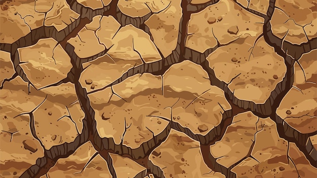 Vector natural disasters the ground is cracked by the drought vector illustration