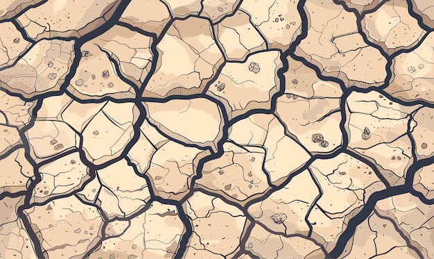 Vector natural disasters the ground is cracked by the drought vector illustration