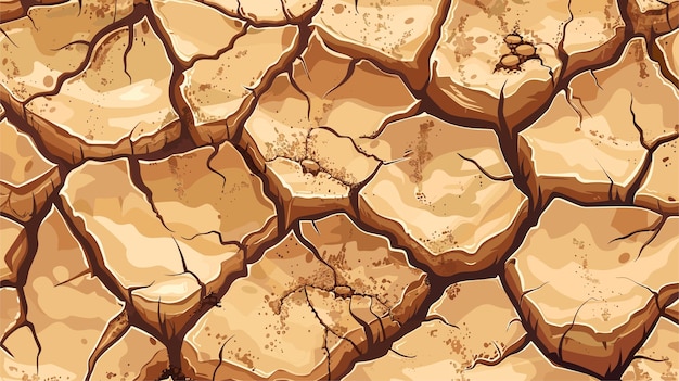 Vector natural disasters the ground is cracked by the drought vector illustration