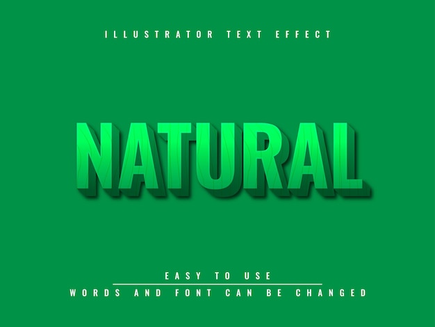 natural editable 3d text effect design