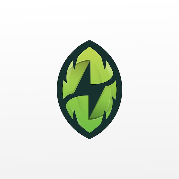 Natural energy electricity eco logo illustration