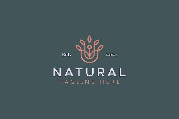 Natural Floral Geometric Unique Concept Logo