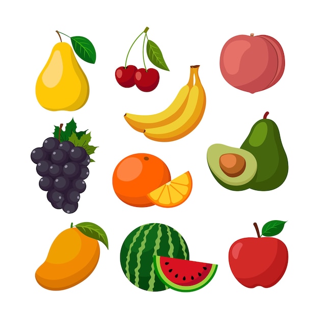 Natural fresh Fruit object element for healthy vegan food