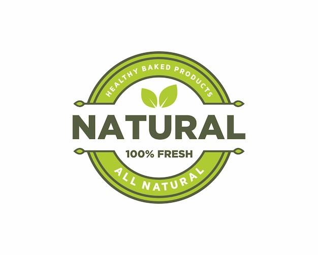 Natural fresh label sticker badge logo Vector