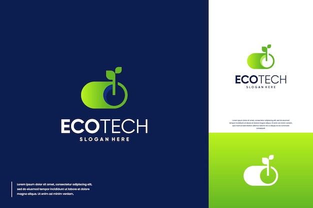 natural growth with the concept of technology switch logo design inspiration