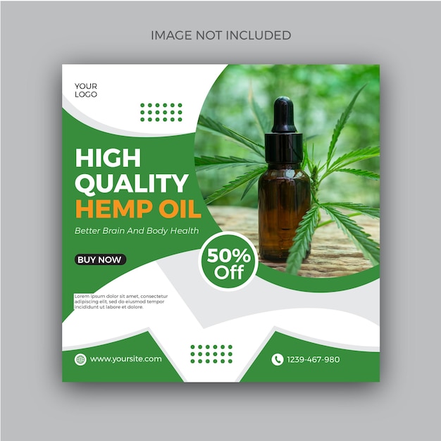 natural hemp banner social media or web banner and post instagram banner Template