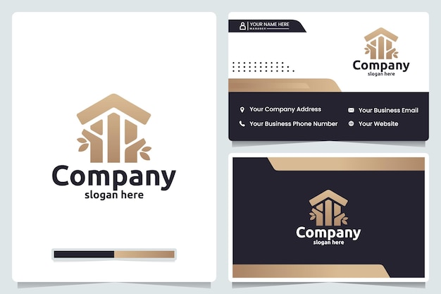 Natural house,timbers, logo design and business card