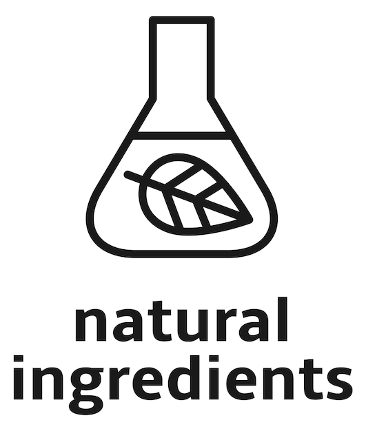 Vector natural ingredients label bio product warranty symbol