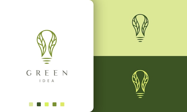 Natural lamp logo in simple and modern style