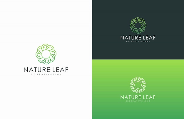 natural leaf style logo line