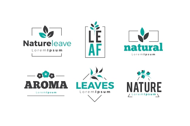 Natural logo collection in minimal style