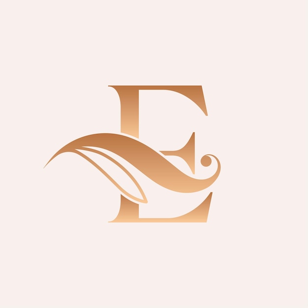 natural massage beauty logo template letter e