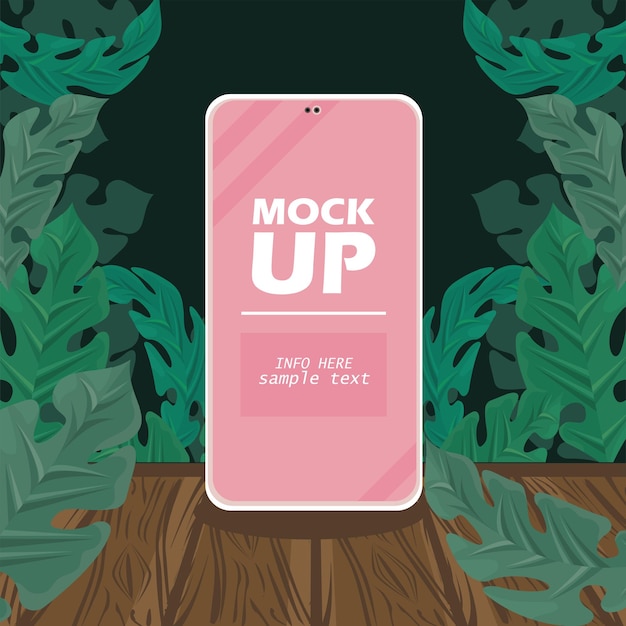 Natural mockup with smartphone