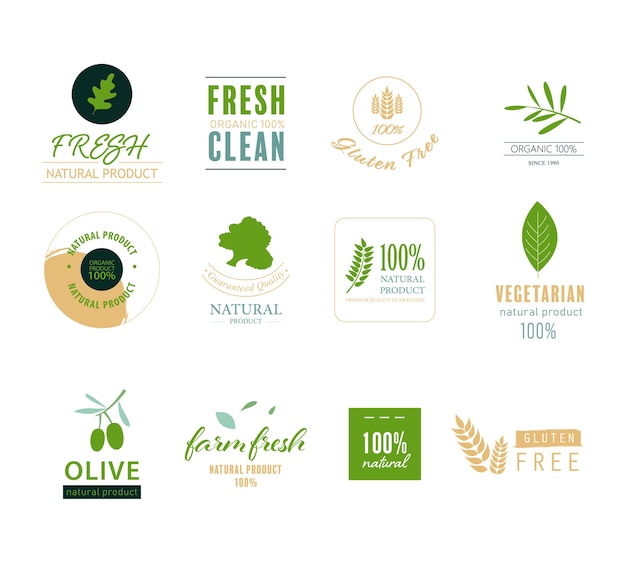 Natural and organic element logo green color