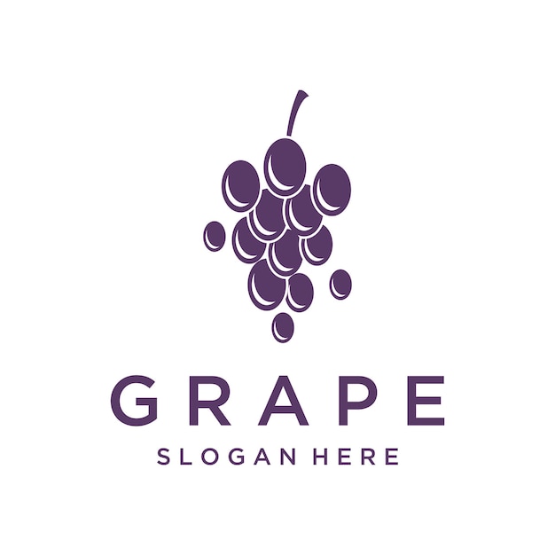 Natural organic grapes Logo template design for businesswine shop organic