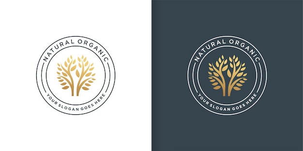 Natural organic logo template, unique, emblem,  