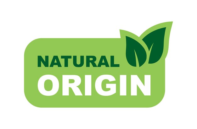 Vector natural origin label natural product logo