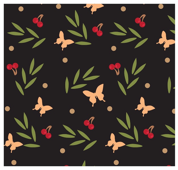 natural plant and butterfly pattern