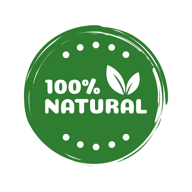 Natural Product Label Made with a sticker label made from ecofriendly green natural ingredients Vector illustration