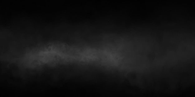 Natural smoke or fog effect on a black transparent background