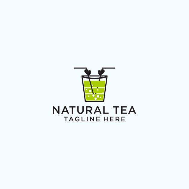 Natural tea logo icon design