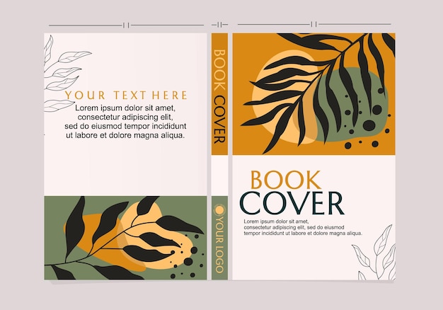 natural theme book cover design. minimalist design with earth tone colors