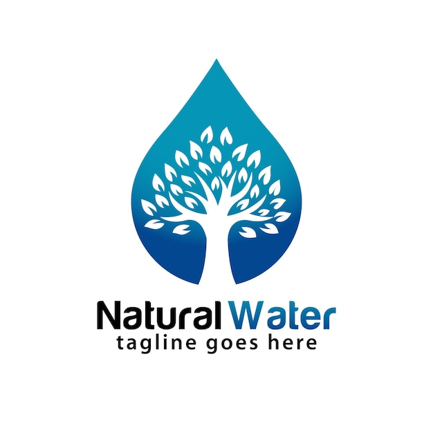 Natural water logo design template