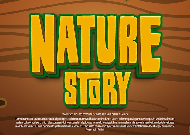 Nature 3d style editable text effect