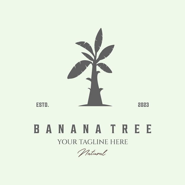 Nature banana tree design logo minimalist illustration