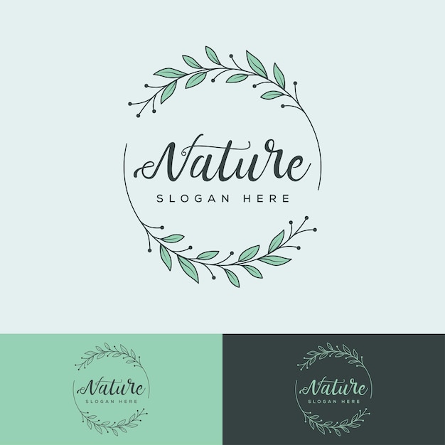 Nature Beauty Feminine Logo Template