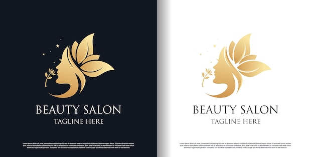 Nature beauty logo design with unique style Premium Vector