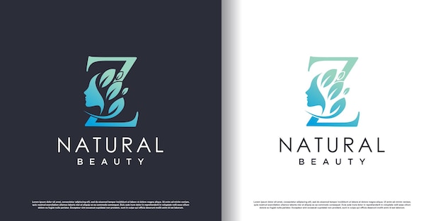 Nature beauty logo template with letter Z concept Premium Vector