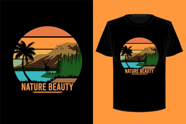 Nature beauty retro vintage t shirt design