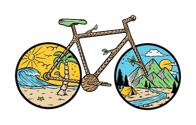 Nature bike illustration