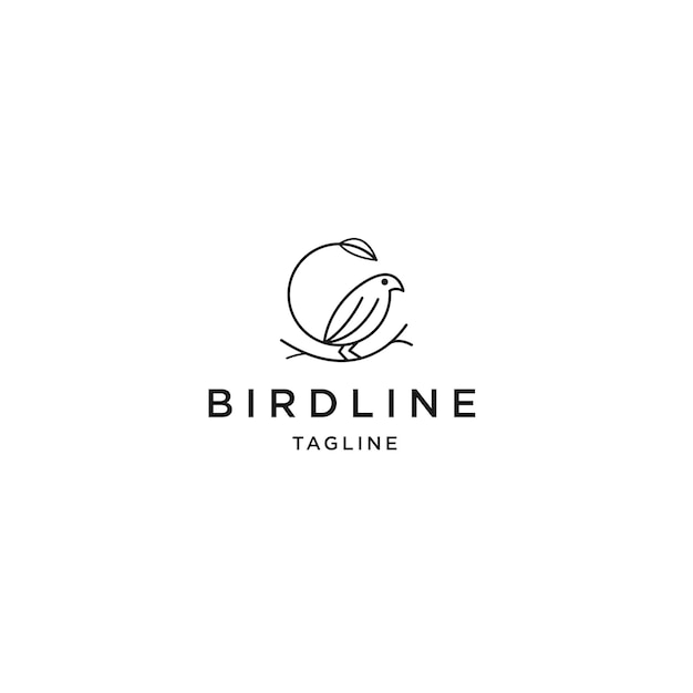 Nature birds line logo icon design template