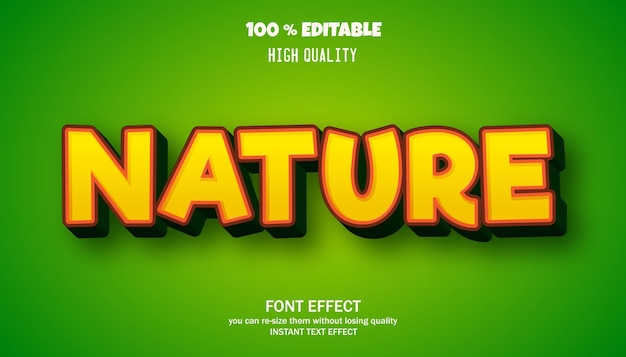 Nature cartoon style editable text effect