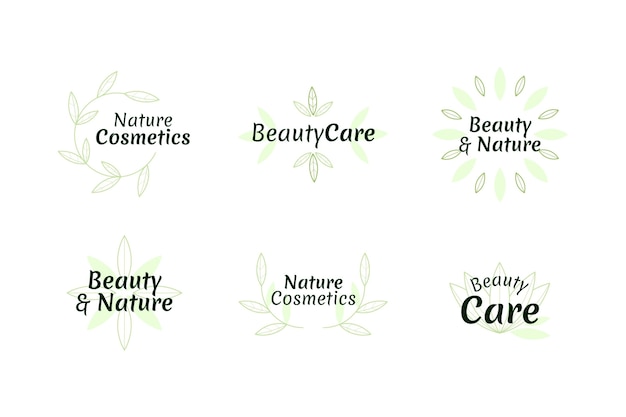 Nature cosmetics logo collection