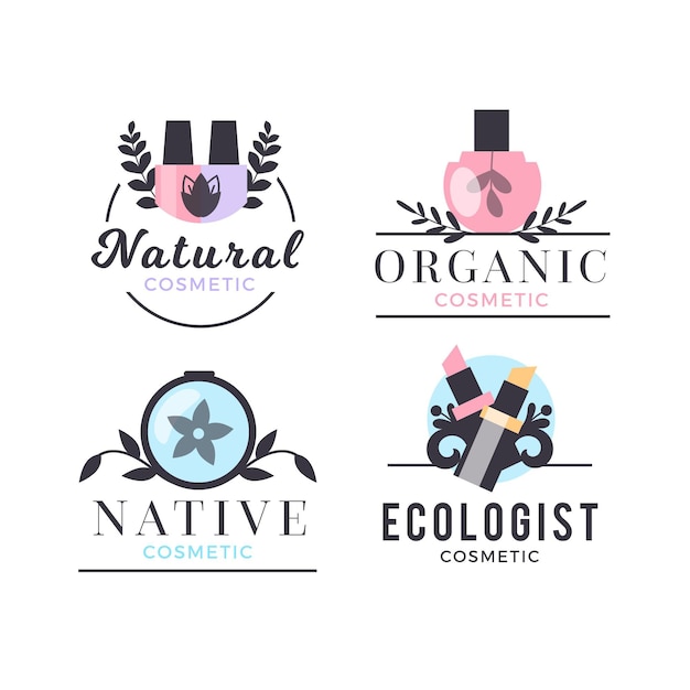 Nature cosmetics logo collection