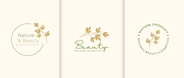 Nature cosmetics logo collection.